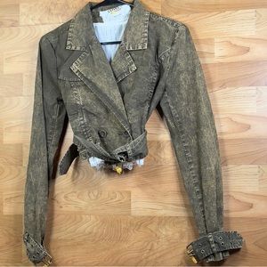 Covet Hand-Crafted Redemption Size Medium Short Cropped Jacket with a Be…